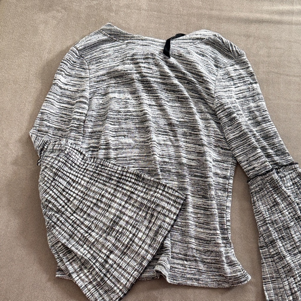 Heart Soul Striped Gray Long Sleeve Top